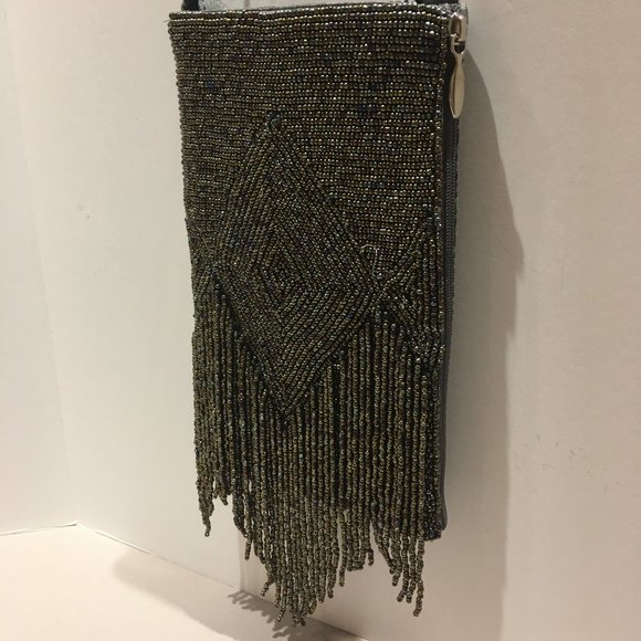 GRAY BEADED PHONE BAG - Picture 3 of 14